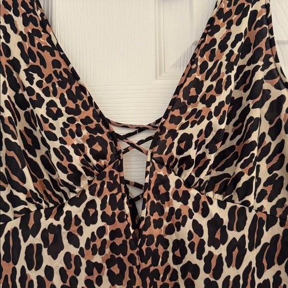 Vintage Silky Leopard Print Vanity Fair Maxi Slip Dress Chemise Slinky Gown - Picture 12 of 16